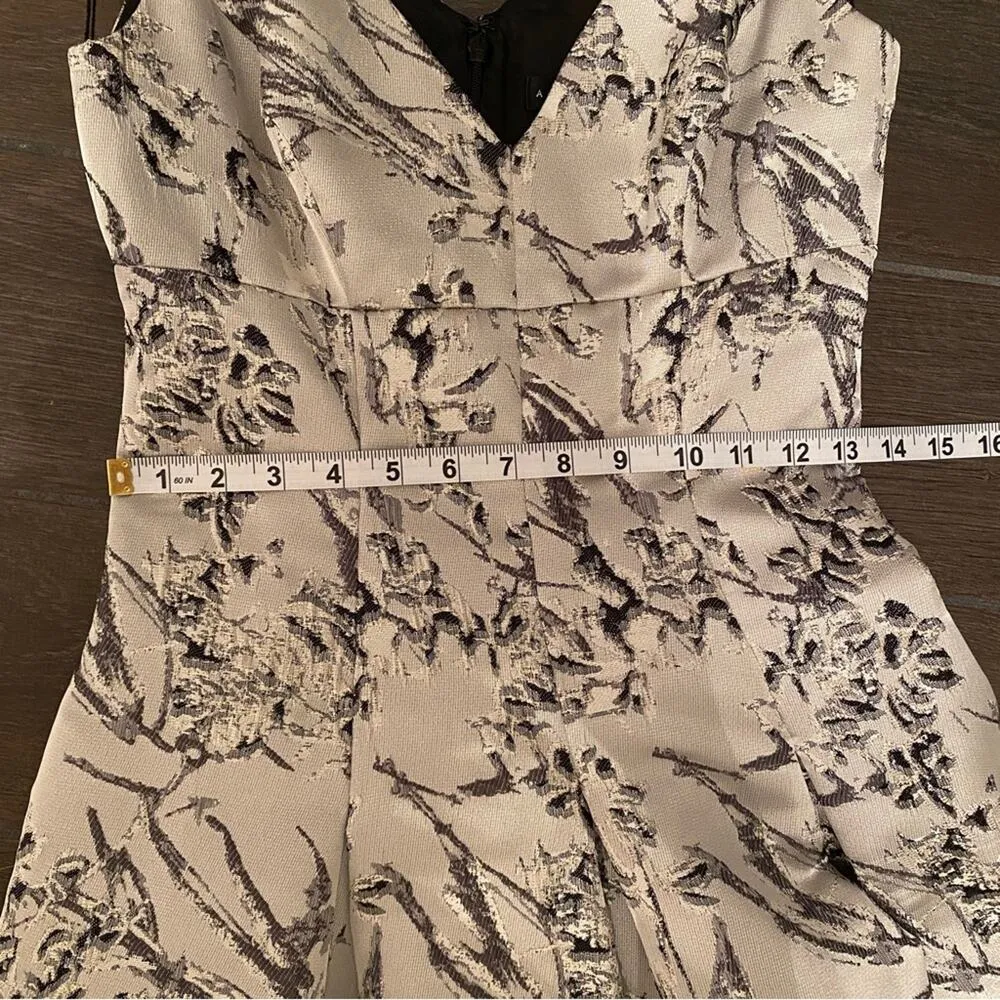 Aidan Mattox Silver Gray Floral Brocade Jacquard A-line Gown Prom Dress Size 0 - Image 12