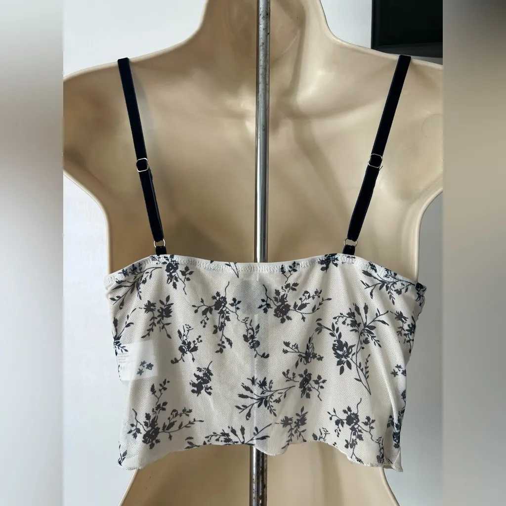 Cider Floral Lace Bralette - Black & Cream - Image 2