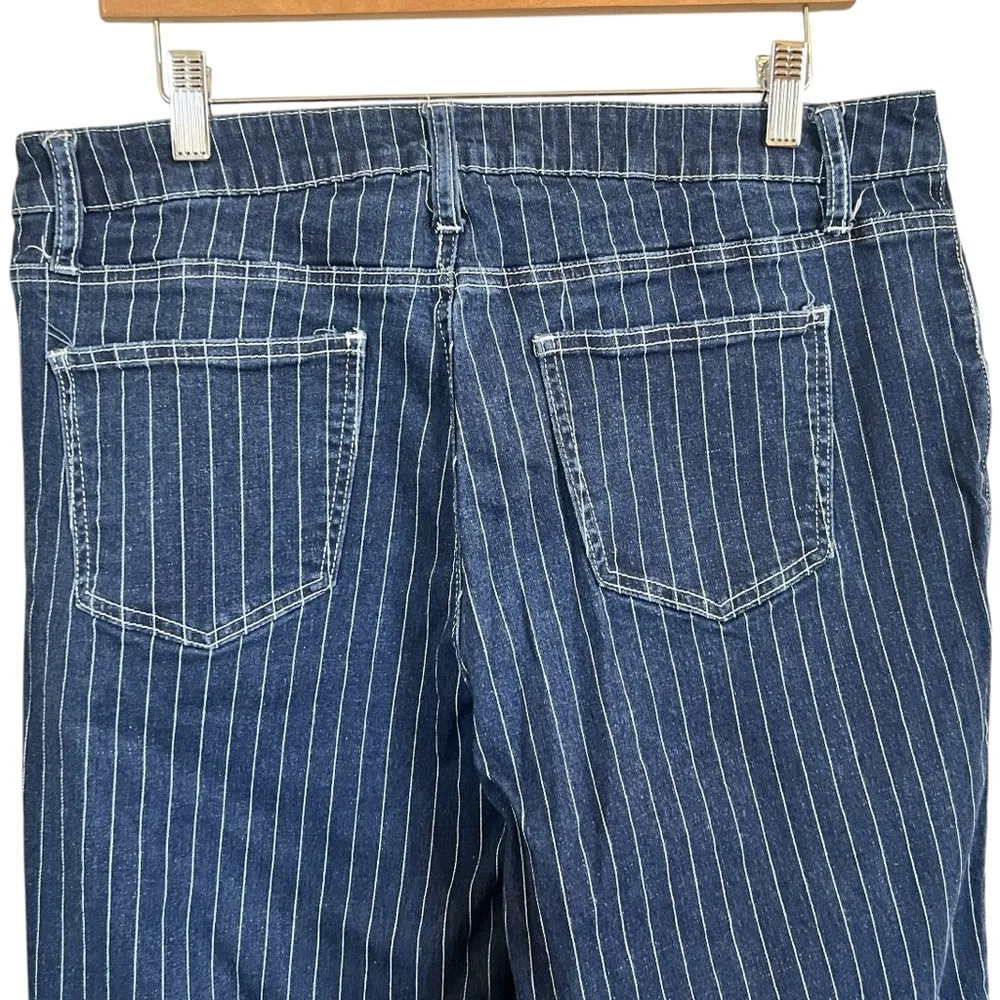 Hydraulic Striped High Rise Ankle Wide Leg Women's Jeans Size 16 - Image 4