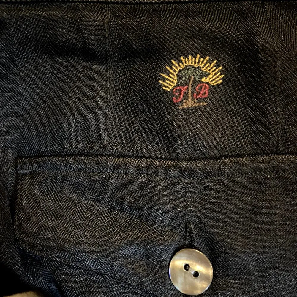 Tommy Bahama 100% Silk Shorts High Waisted Back Pockets Pleated Black 14 L - Image 3