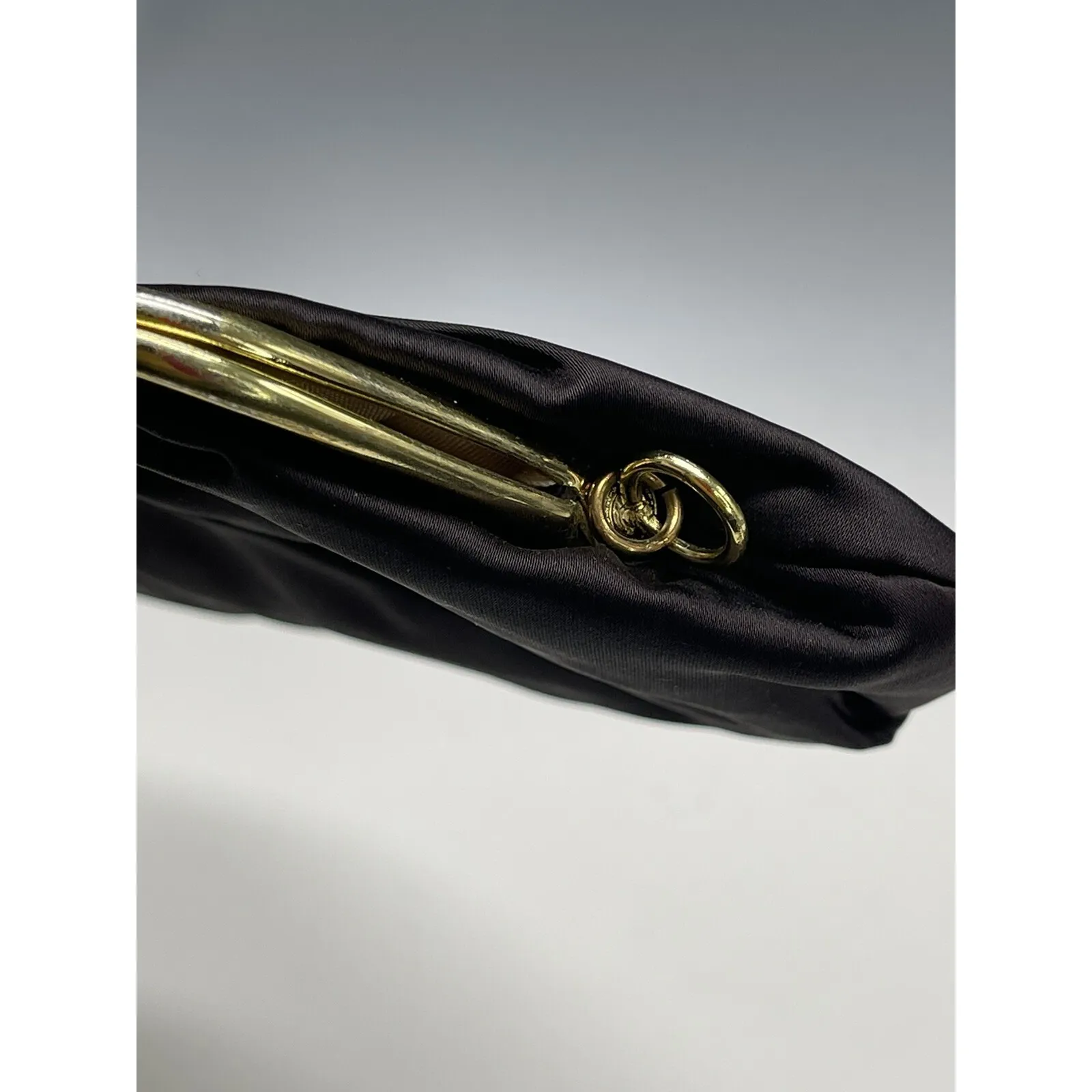 St Thomas Coin Purse Vintage Kiss Lock Clasp Change Holder Pouch Black Nylon - Image 3