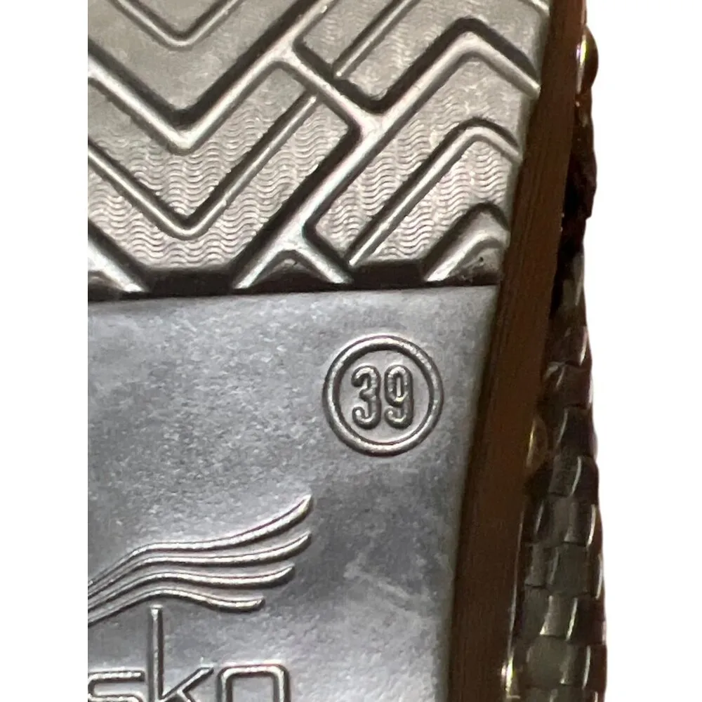 Dansko Mila Black Woven Leather Sandals Shoes Studded 304020200 Sz 39 8.5/9 - Image 7