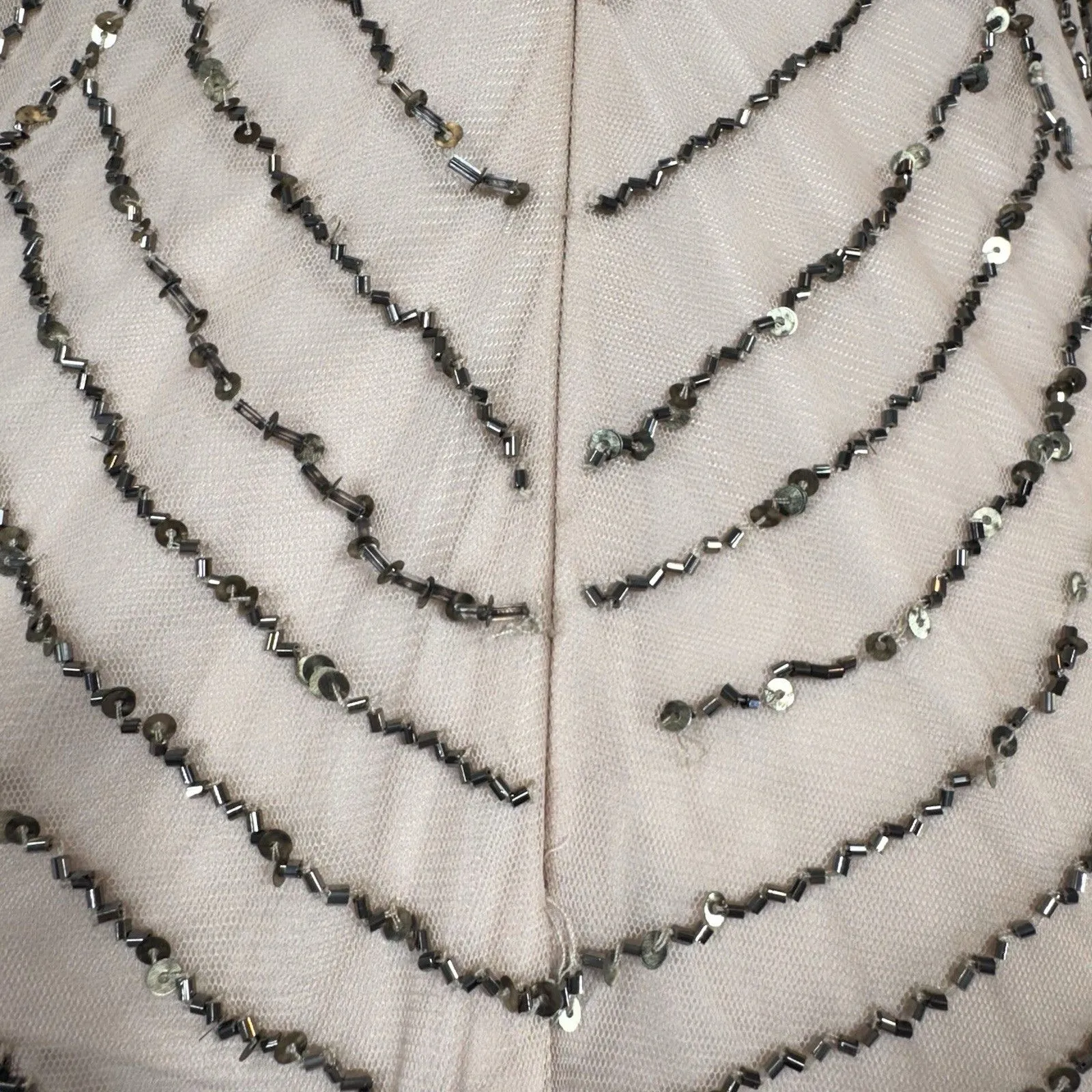 Adrianna Papell Womens Beaded Mesh Chiffon Gown Maxi Dress Size 2 Pink Silver - Image 12