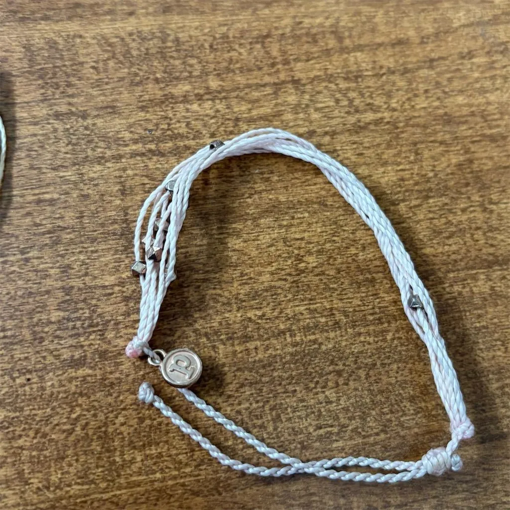 Pura Vida Bracelets Stackable Beaded Anklets Set of 2 Gold Tone Charm - Image 3