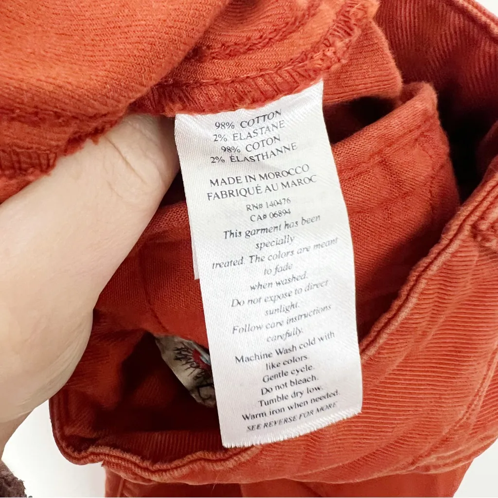 Faherty Uma High Wasted Pants in Ginger Spice Flare Leg Size 25 Patch Pockets - Image 11