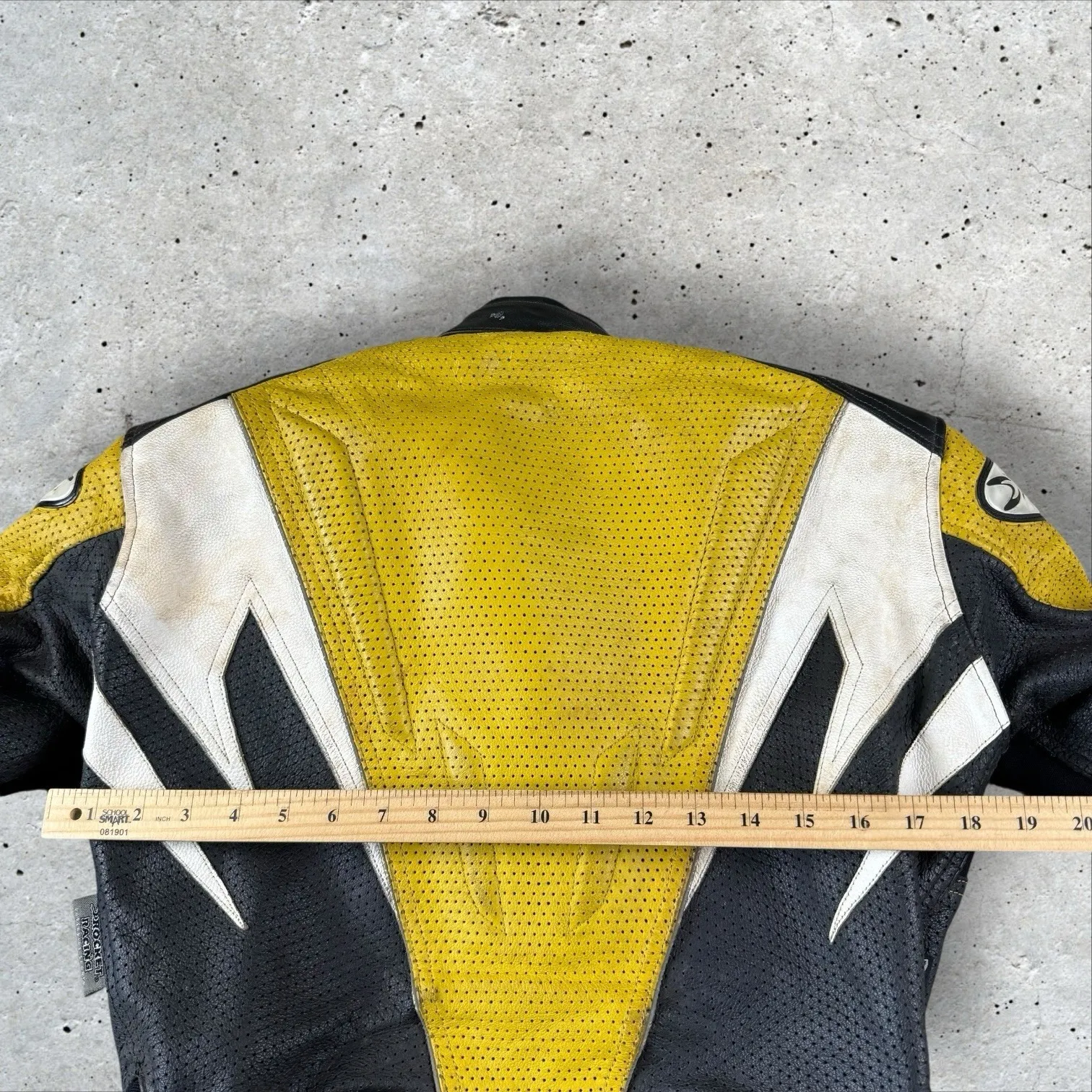 Women's Joe Rocket‎ Padded Leather Biker Jacket Sz Small Yellow Blaster - Image 7