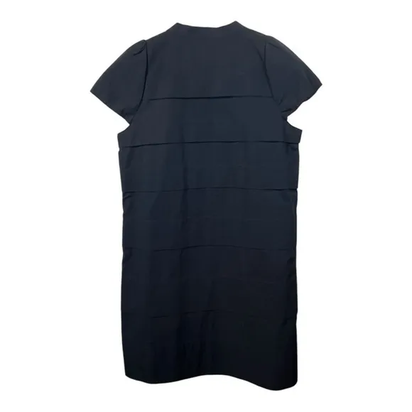 J.‎ Crew Cotton Poplin Tiered Cap Sleeve Navy Blue Shift Dress Women Size 12 - Image 4