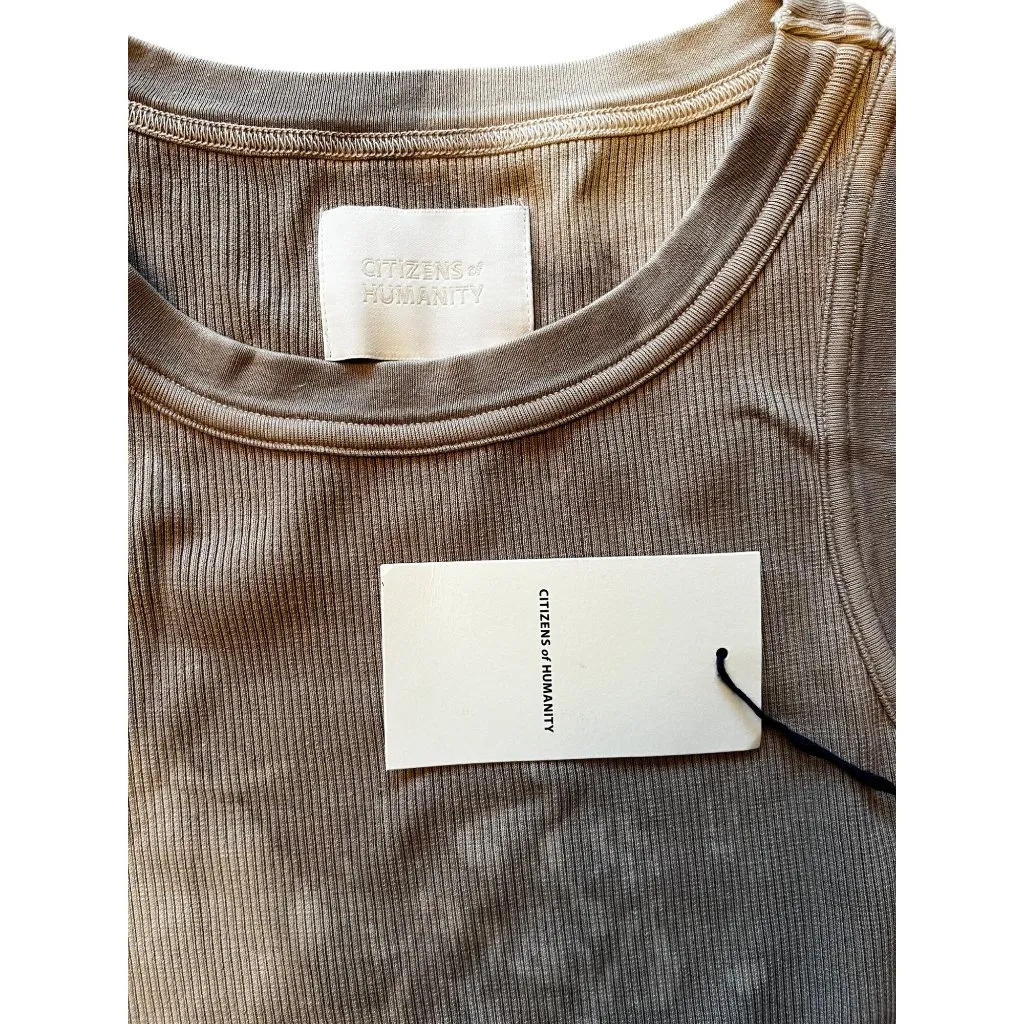 Citizens of Humanity Isabel Rib Tank in Sandatlas Large New Womens Sleeveless - Image 9