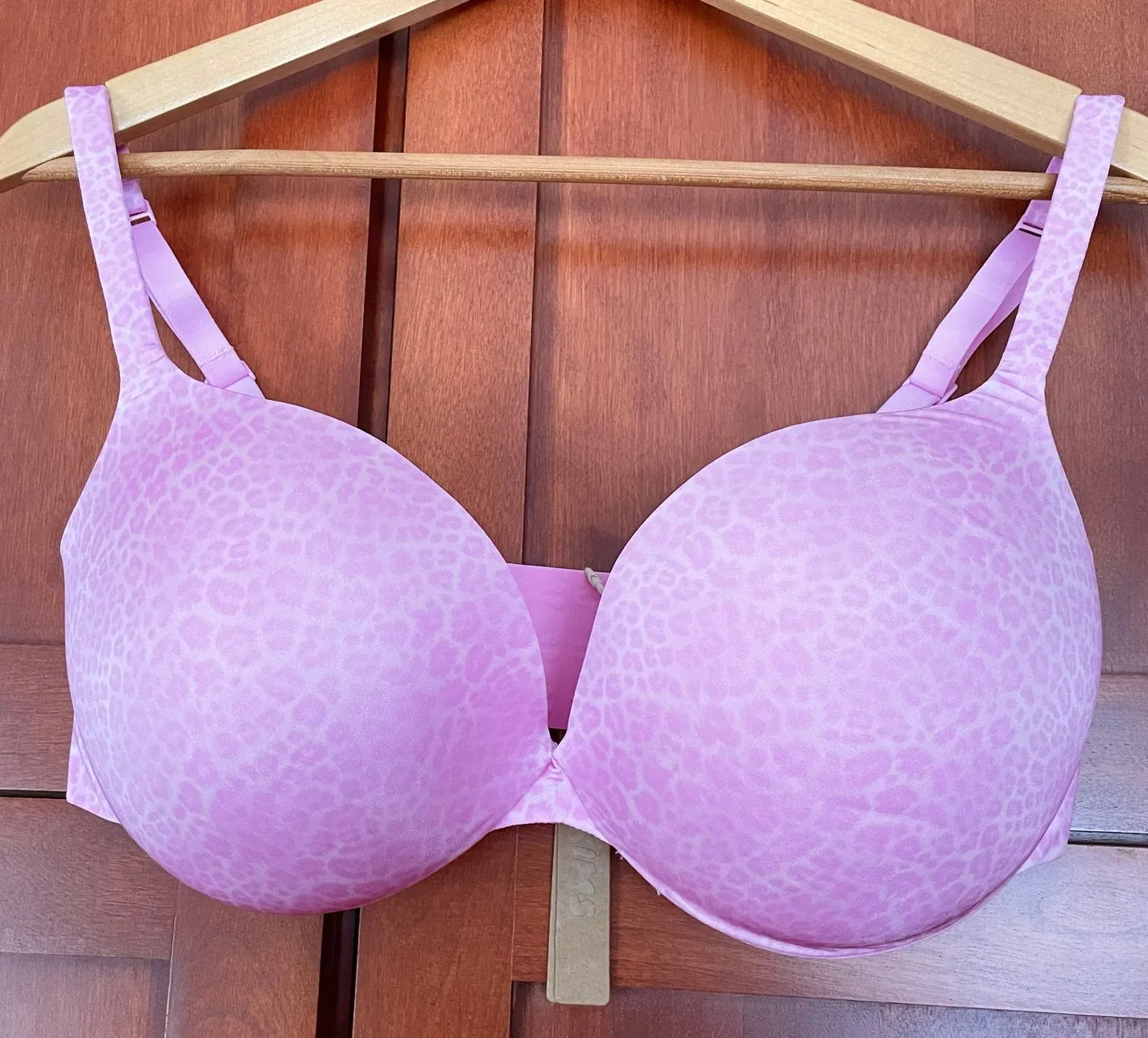 Skims Ultimate Push Up Plunge Bra Bubblegum Leopard Print Pink Size 36DD NEW - Image 1