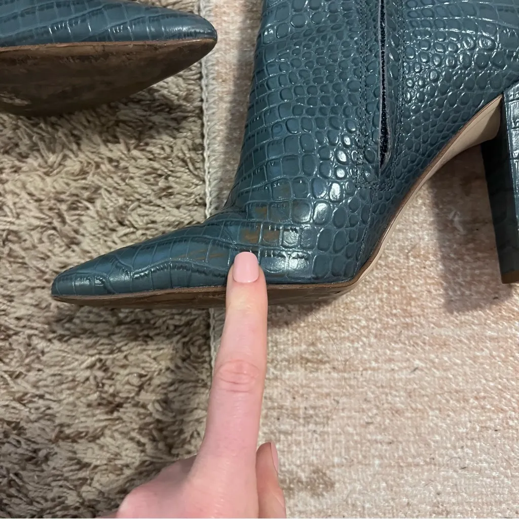 Sam Edelman Raelle Pointed Toe Bootie in COLOR: Grey Iris Croc - Image 3