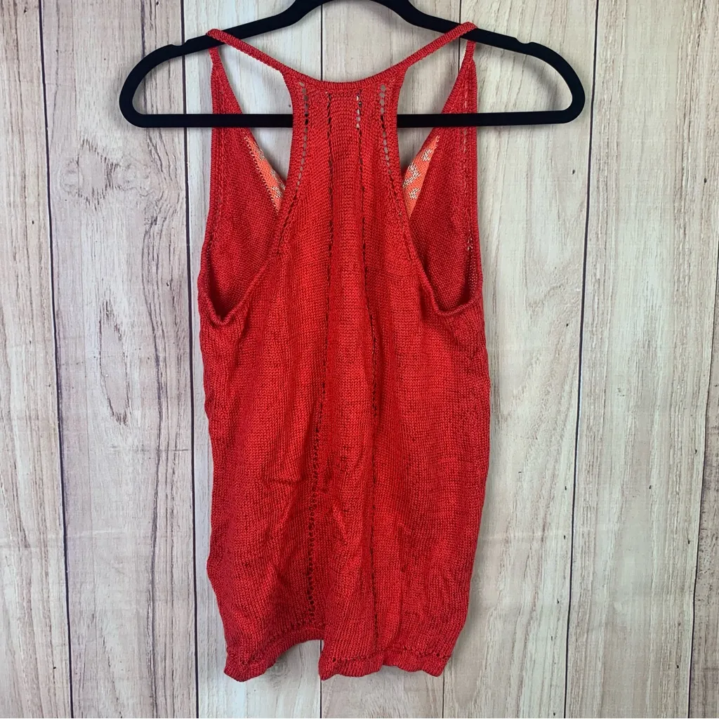 Lucky Brand Red Sleeveless Woven Tank Top with V-Neck‎ - Image 6