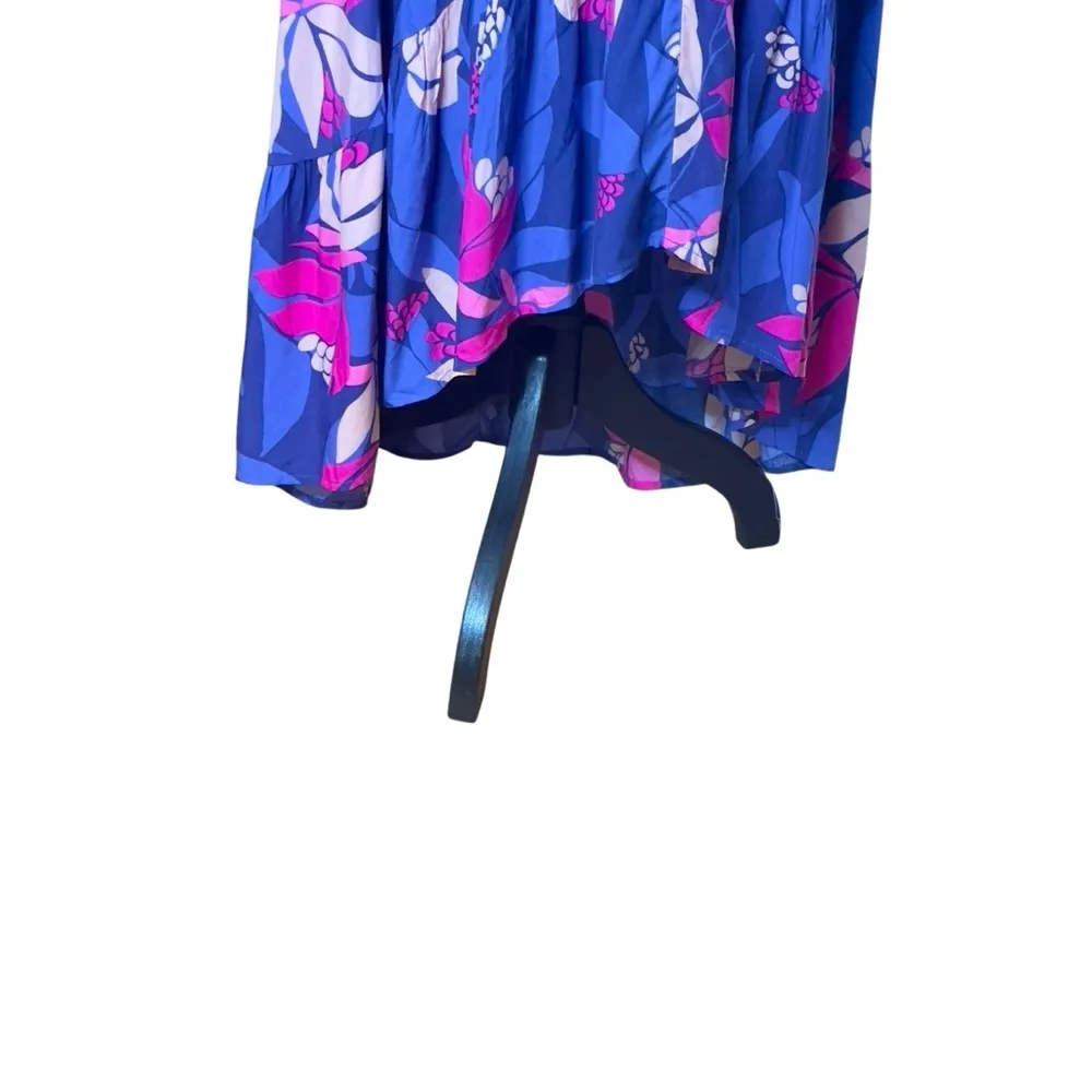 Abel the Label Anthropologie flutter sleeve high low midi dress bold floral XS - Image 7