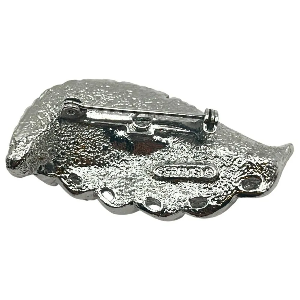 Gerry‎ Fern Leaf Brooch Pin Silver Tone 2 Inch - Image 2