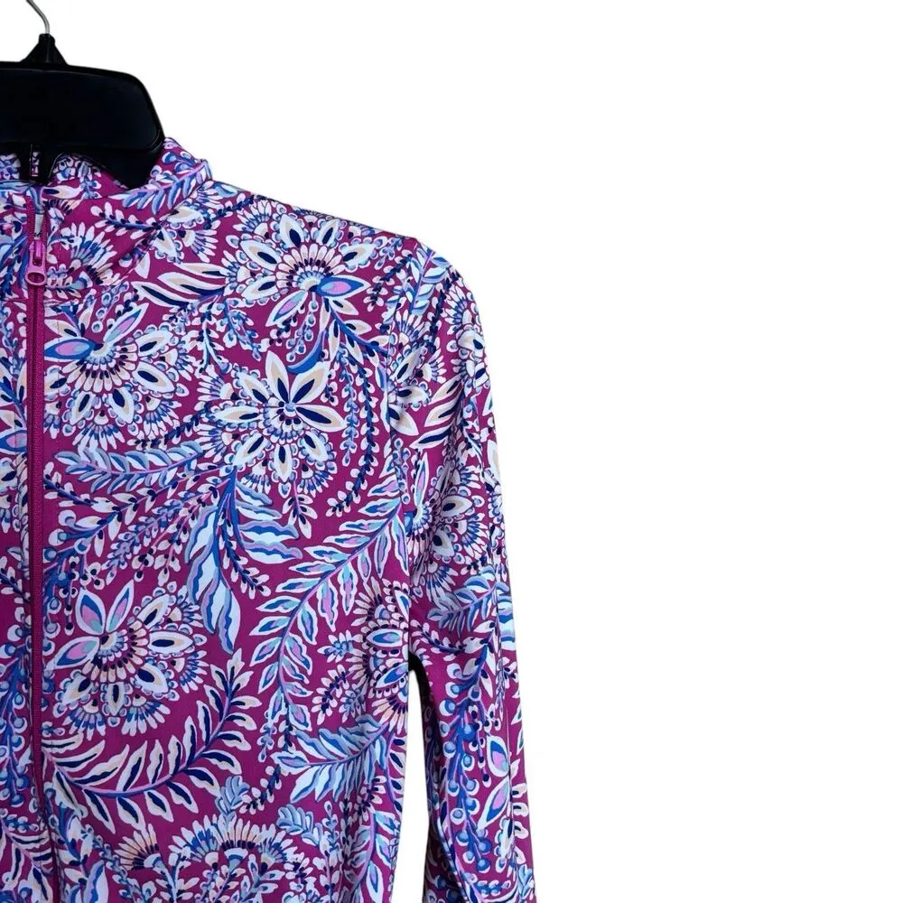 Tommy Bahama Gold Tennis Active UPF 50 Island Zone Zipper Top Women Small Blouse - Image 3