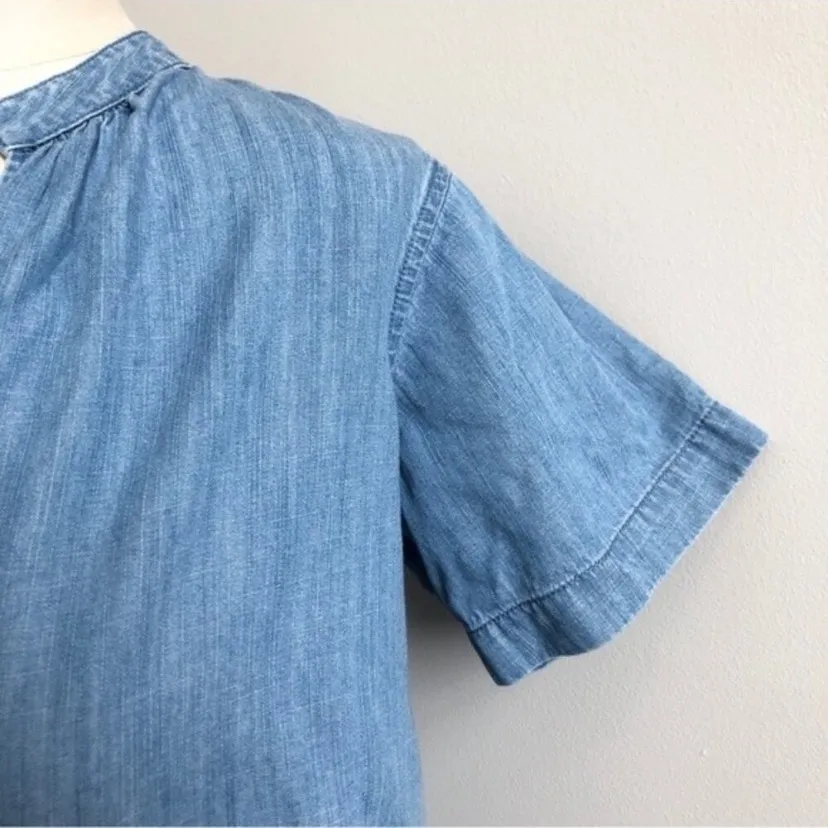 MADEWELL Denim Splitneck Top Size XS - Image 6