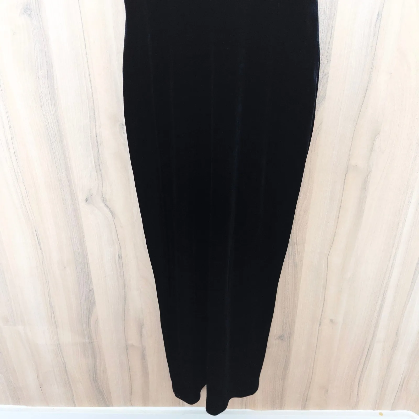 VTG Rhapsody Velvet Maxi Dress Size 10 Black Mesh Whimsigoth Y2K 90s Old Money - Image 4