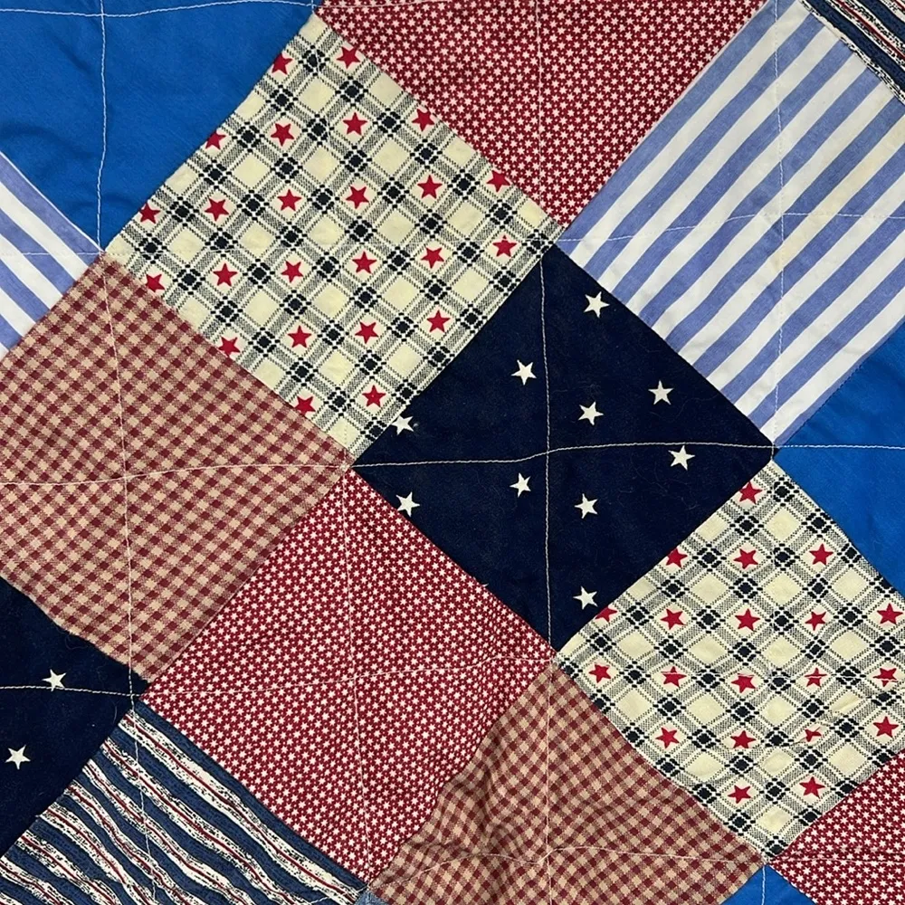 Handmade quilted Americana vest red white blue July 4th watermelon grandma L - Image 8