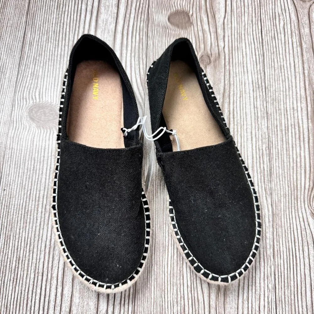 Old Navy Women's Low heel Black Jack Slip On Espadrille Shoes Sz  7 - Image 3