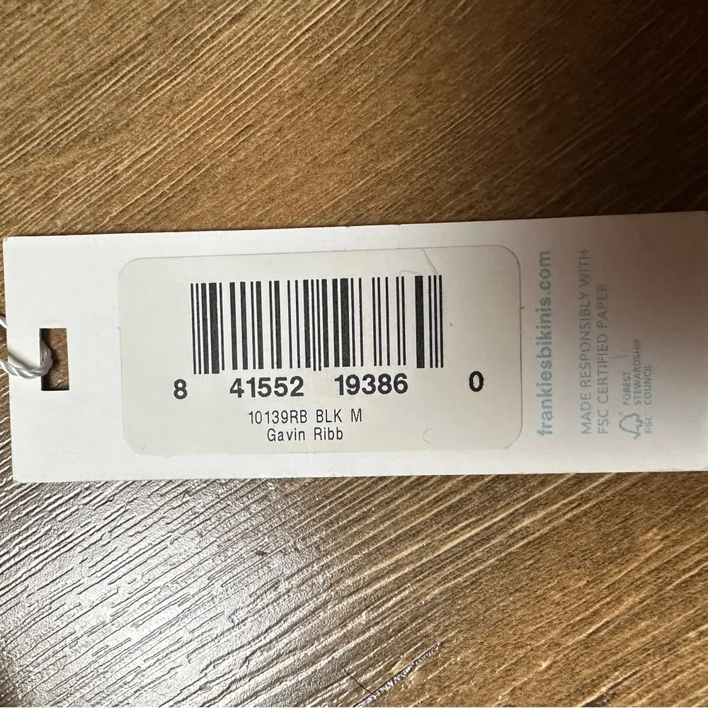 NWT  Gavin Ribbed Bikini Top in Black Size Medium - Image 6