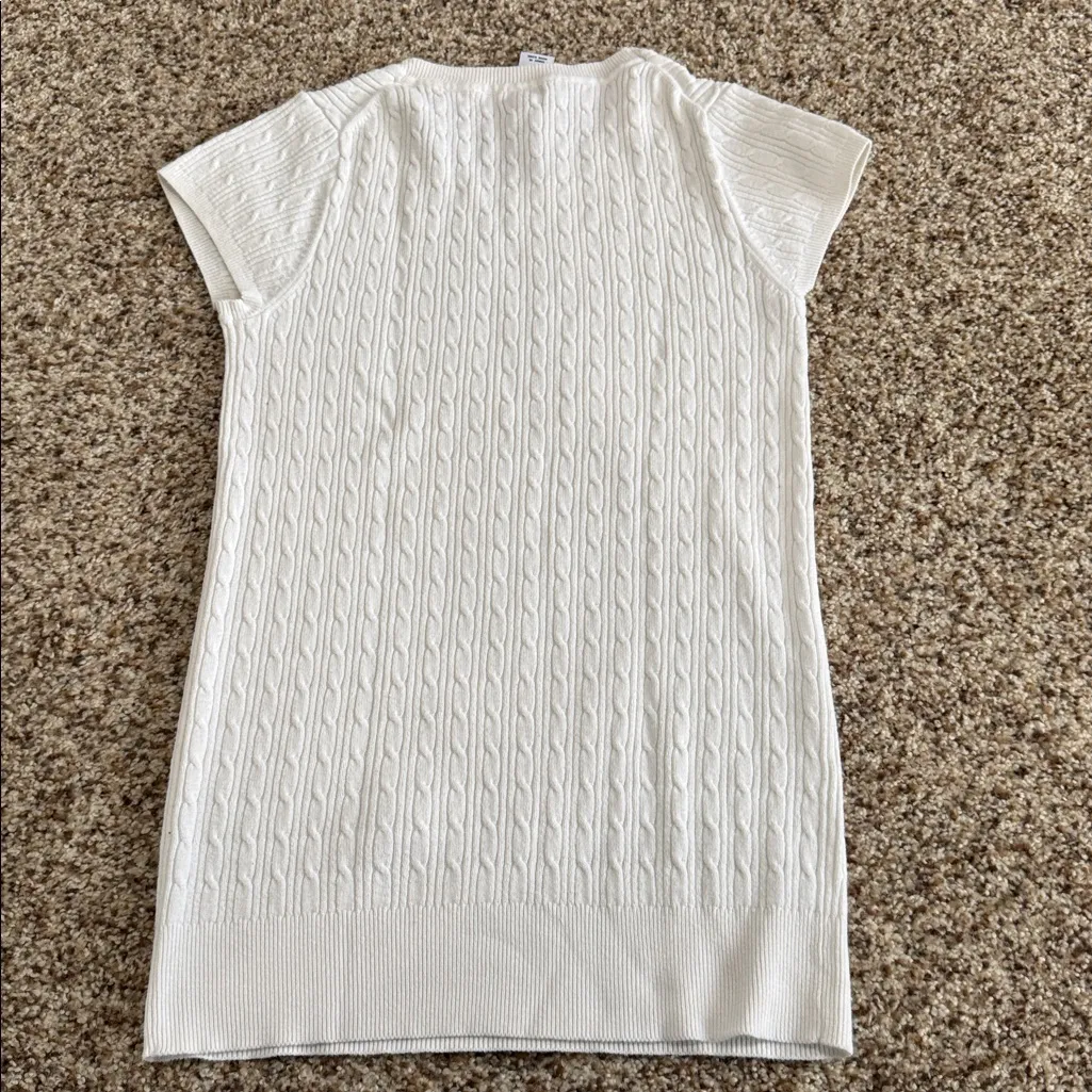 Gap Cable Knit sweater Top stretchy in off white size M - Image 4
