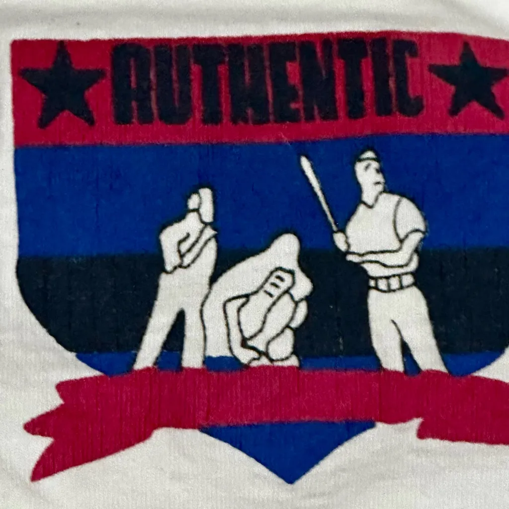 Blue White Knit Button Up Women's Cardigan True Vintage 80s 90s Sporty Graphic Size M - Image 6