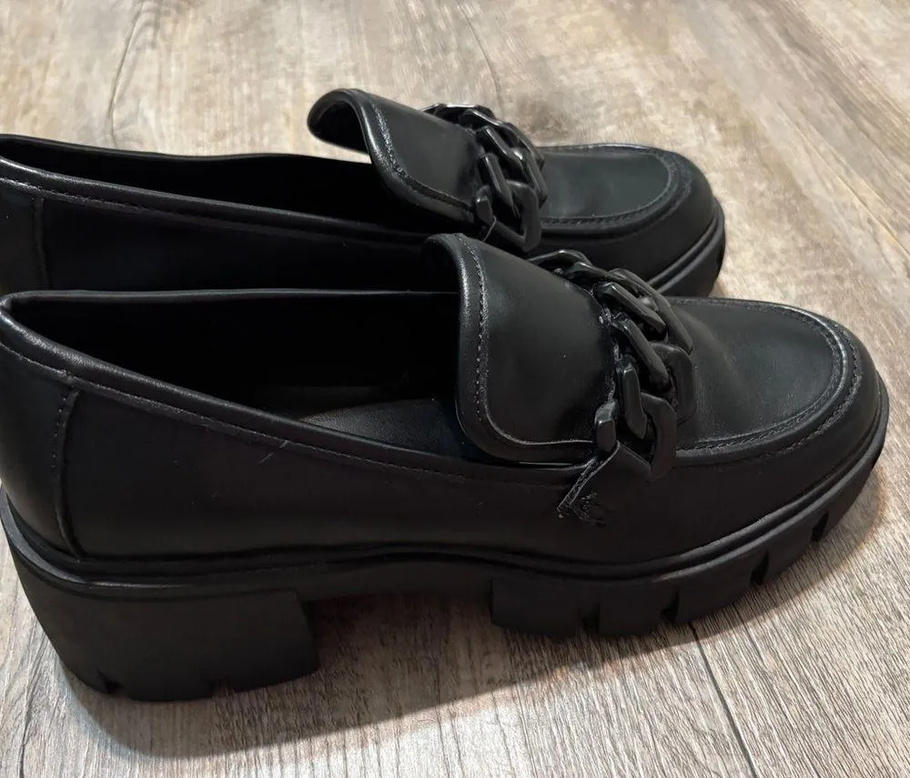 Madden Girl lug sole goth chain loafers Black - Image 2