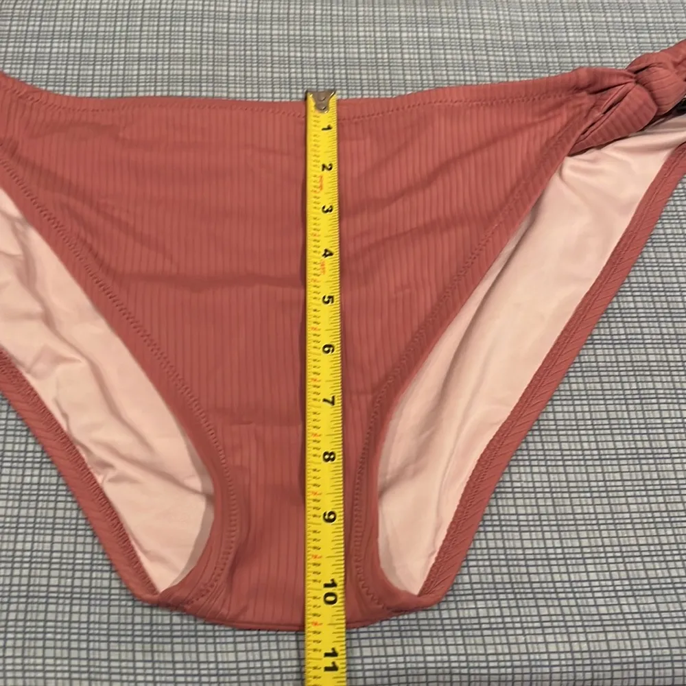 New Shade & Shore Hipster Ribbed Mauve Pink XL Bikini Bottoms - Image 9