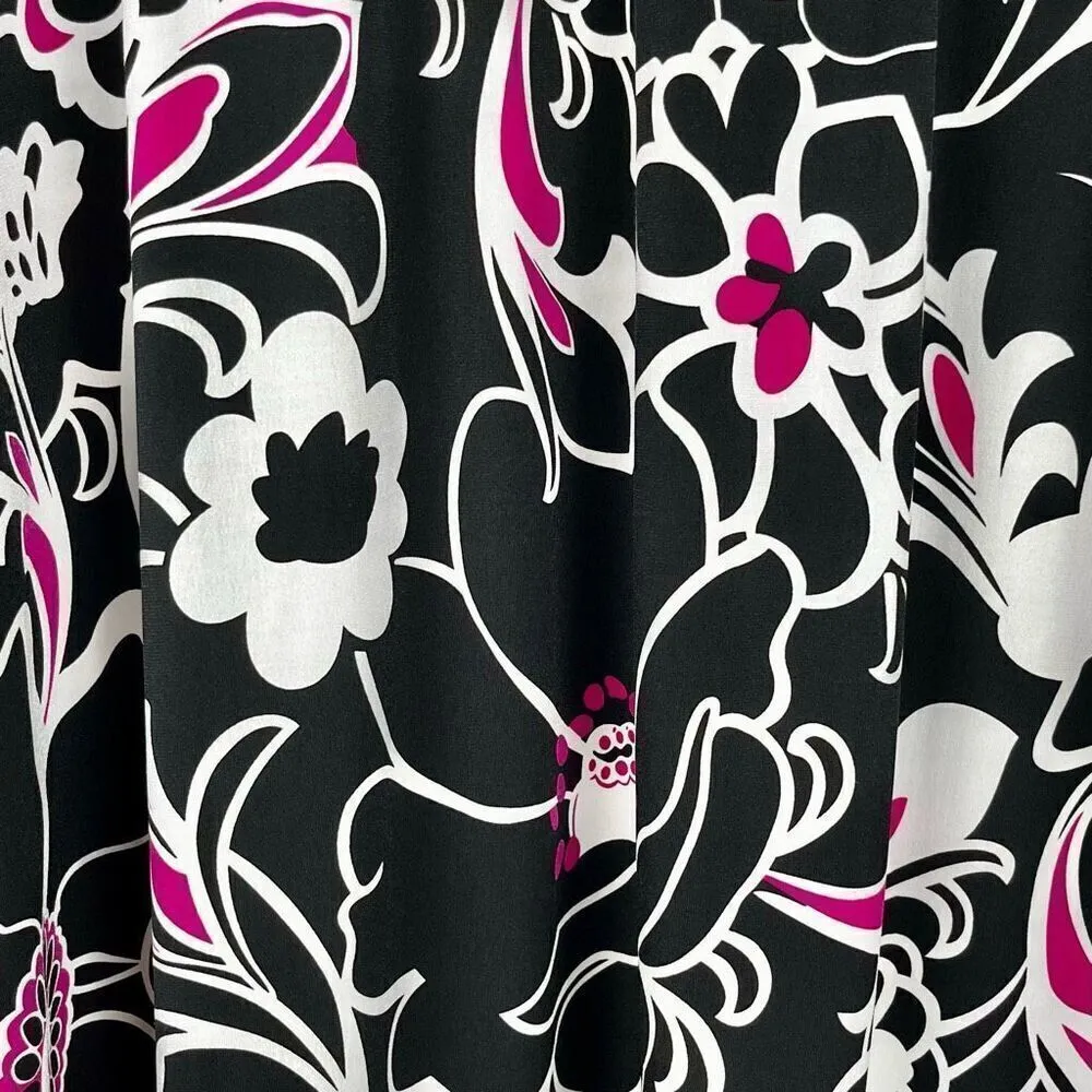 Women’s Floral Crewneck With Buttons Mini Dress Pink Size 3X - Image 3