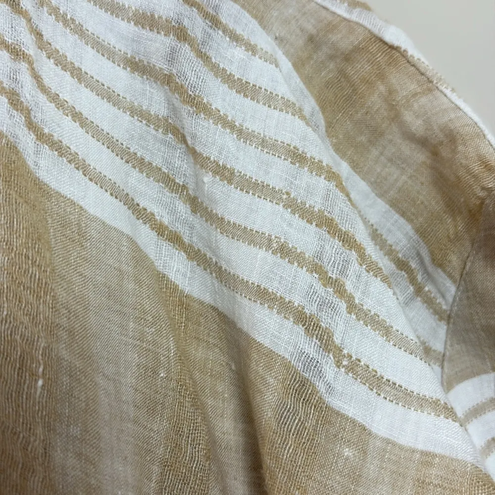 Anthropologie Akemi + Kin 100% Linen Tunic Oversized Coverup Sleeve Striped Sz M - Image 11