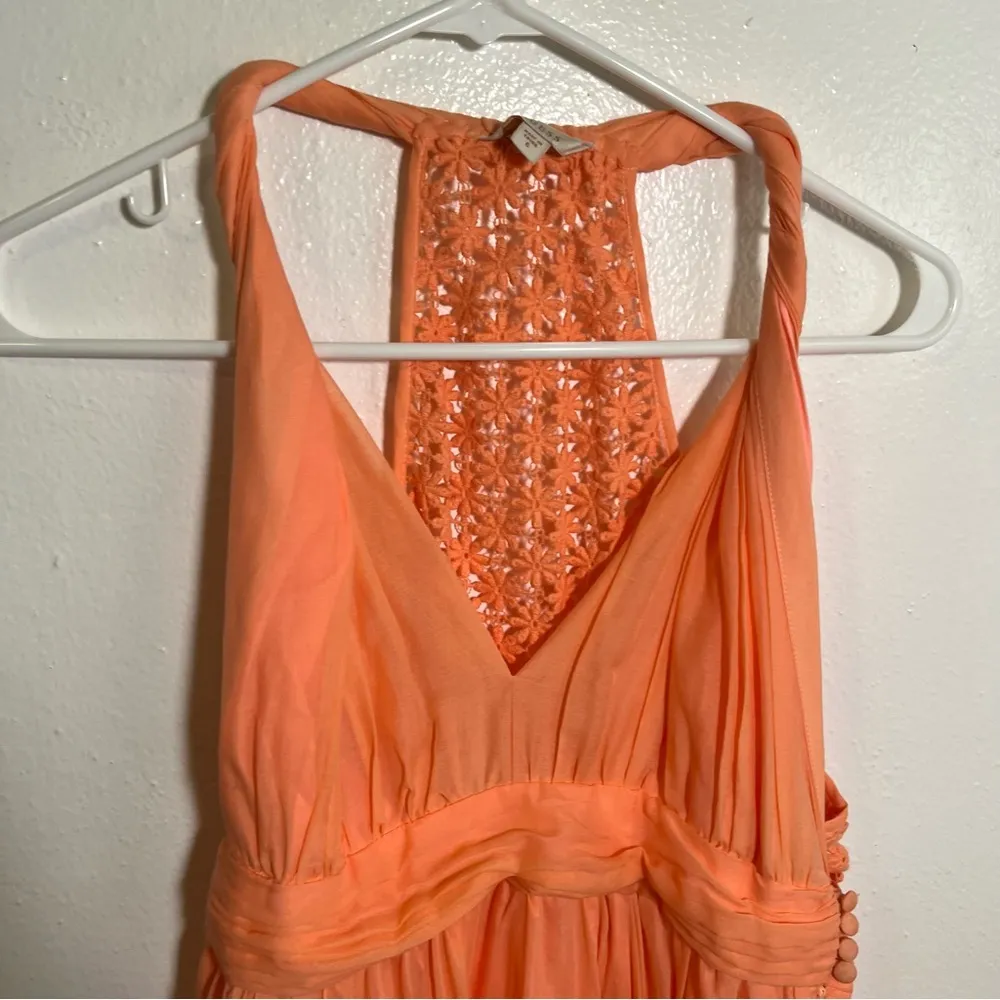 Guess Twisted Tank Handkerchief Hem Dress Coral Peach 6 - Image 6