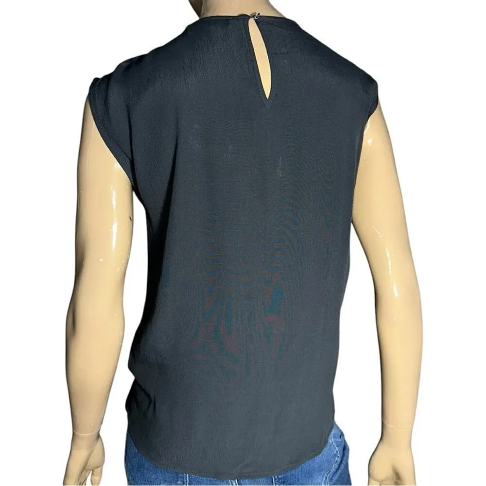 Oasis NWT 8 Gray Rhinestone Embellished Neck Shoulder Surplice Sleeveless Top - Image 5