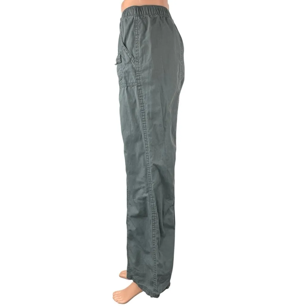 H&M Women's Gray High Waisted Straight Relaxed Cargo Windbreaker Utility Pants 8 - Image 2