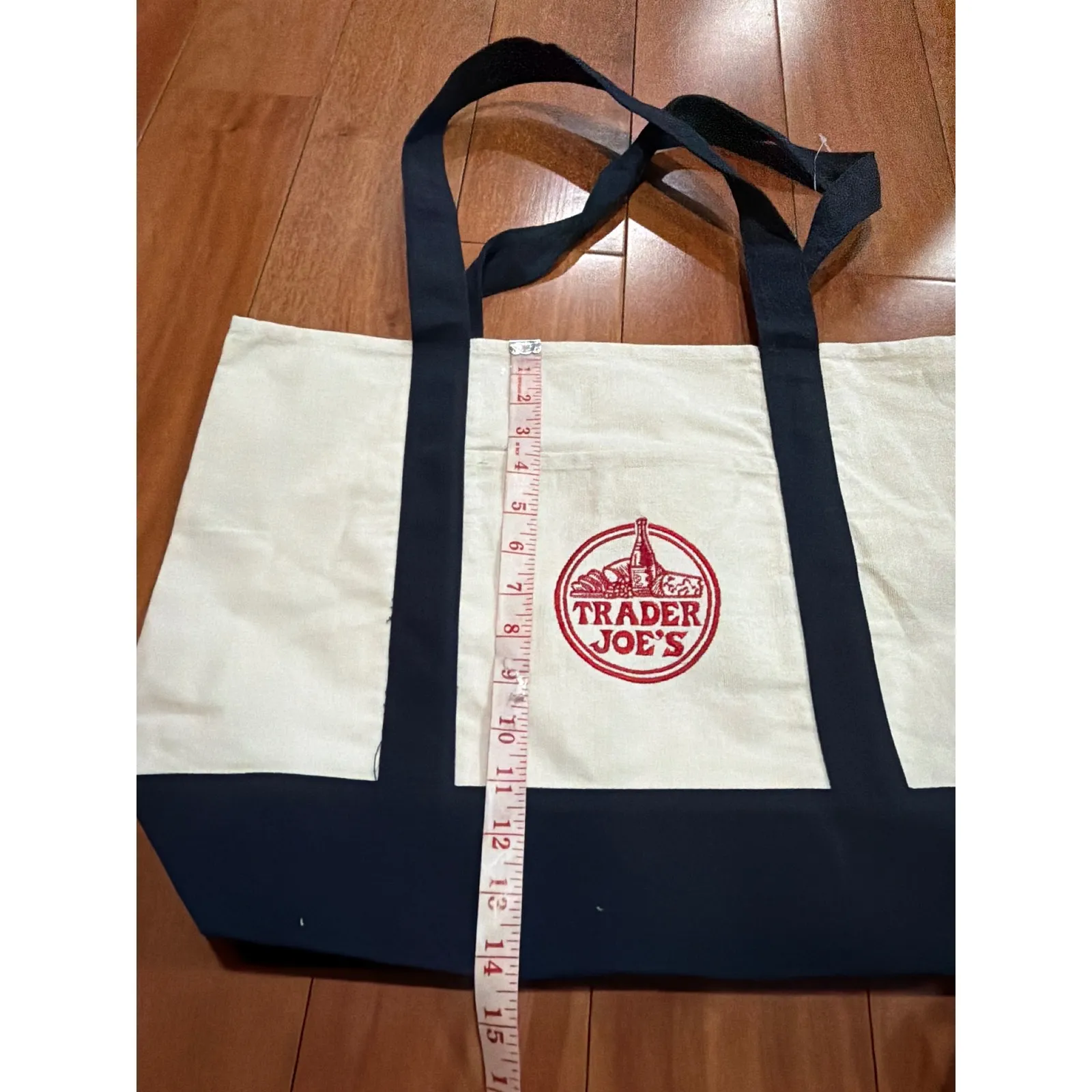 Trader Joe's Canvas Tote Bag Reusable Grocery Bag Big Shopping Bag White - Image 6