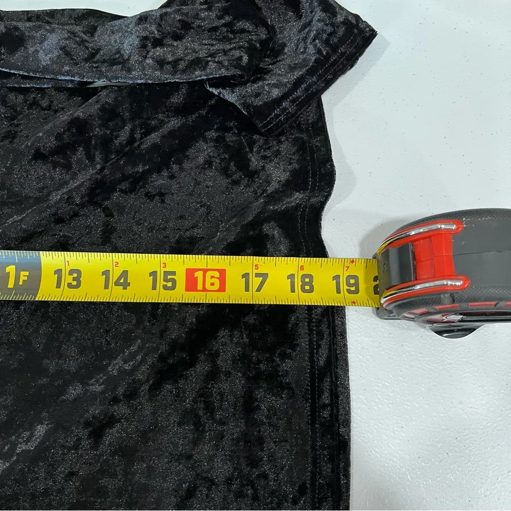 New! Oddy Black Velvet Velour Off The Shoulder Boutique Top Womens Small - Image 6