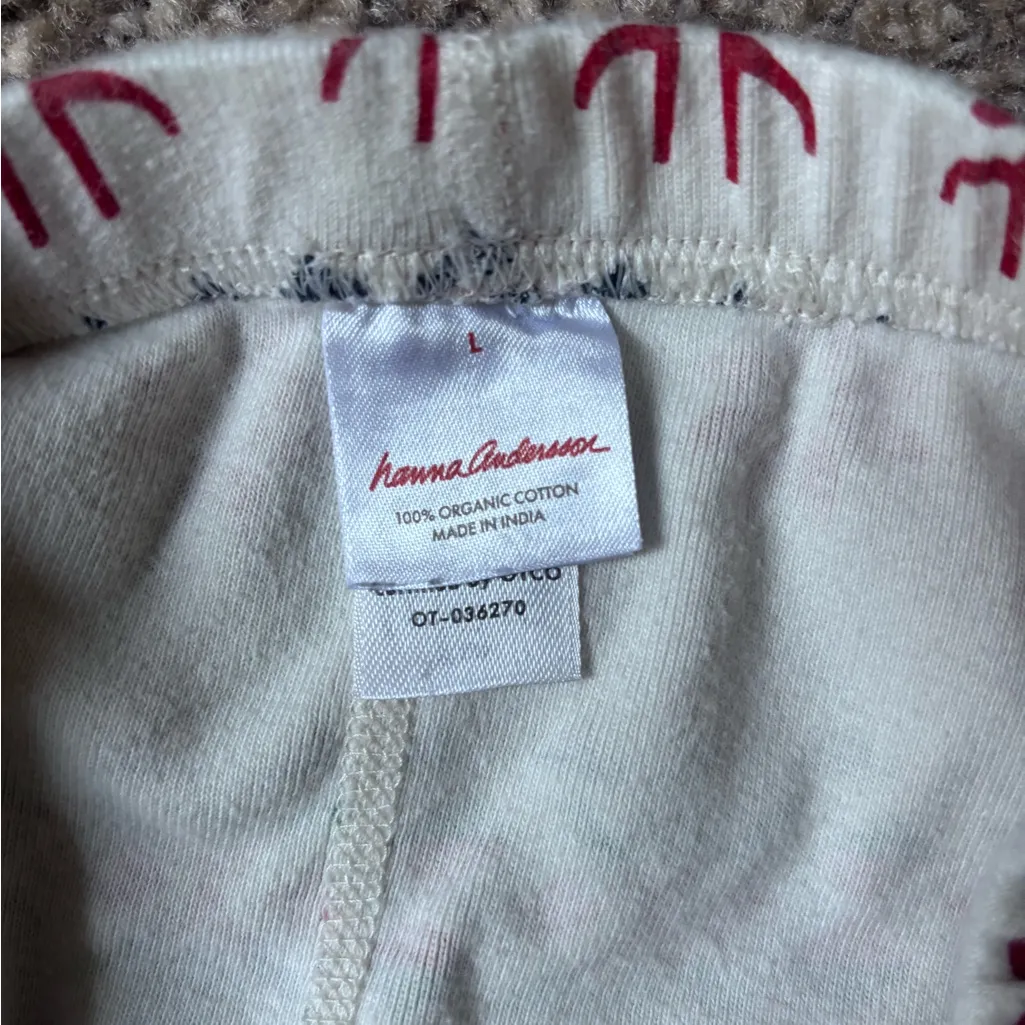 Festive Red and White Christmas Pajama Pants Size L - Image 2