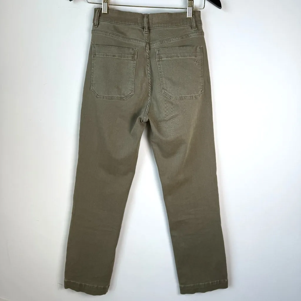 DL1961 Patti Straight High Rise Vintage Ankle Jeans Khaki Green Sz 26 - Image 2