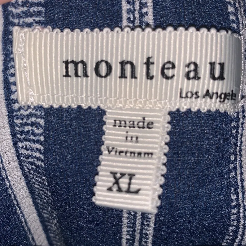 Monteau Blue/White Striped Romper in Size XL - Image 3