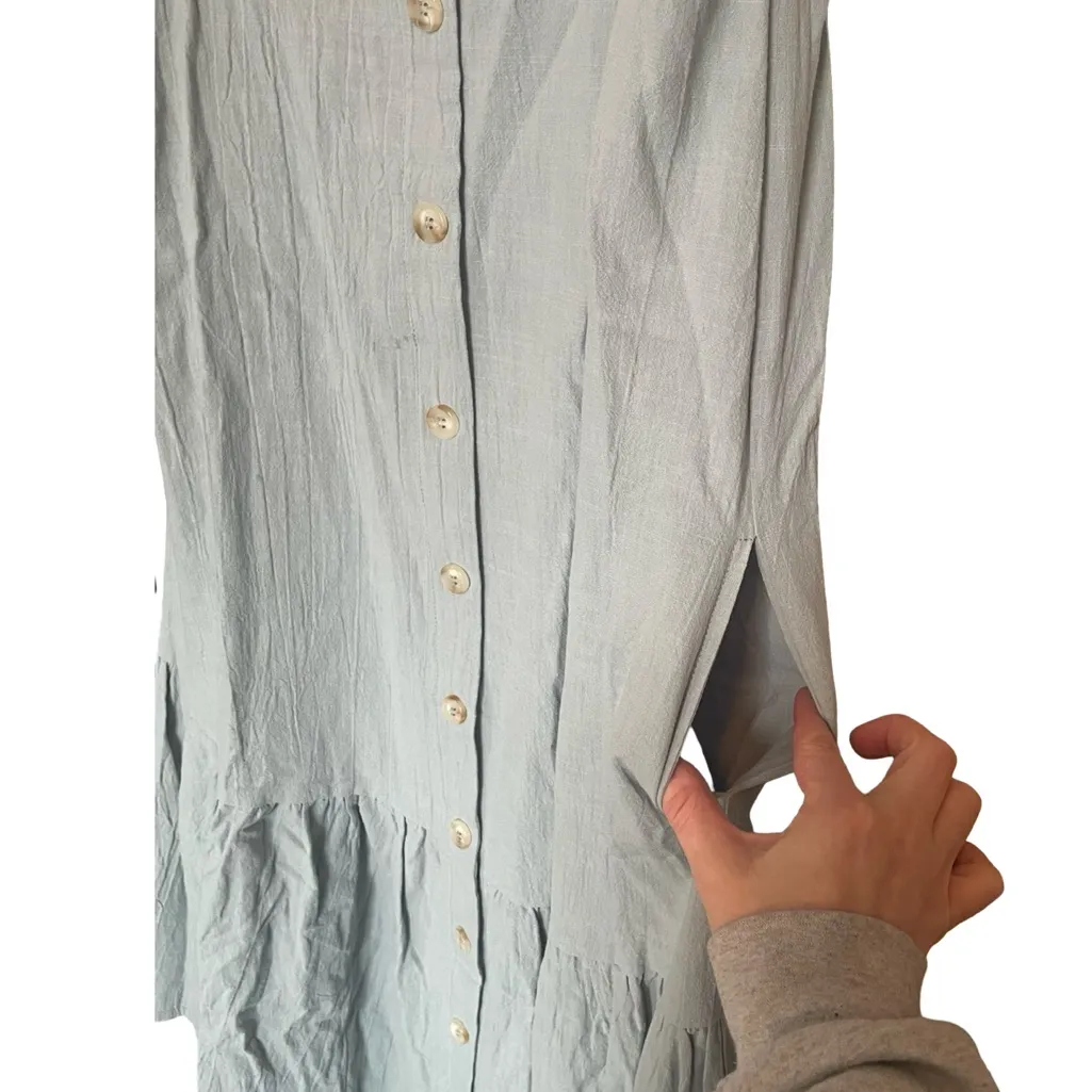 NWOT Calista Sage Green Ruffle Button Midi Dress with Pockets Size M Size M - Image 4