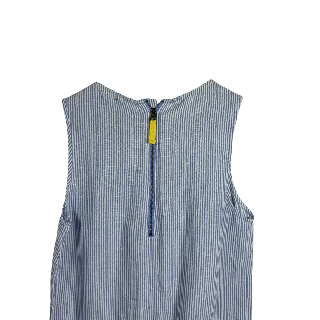 Joules Women’s Angela Linen Blend Jumpsuit in Blue Stripe Size 4 - Image 8