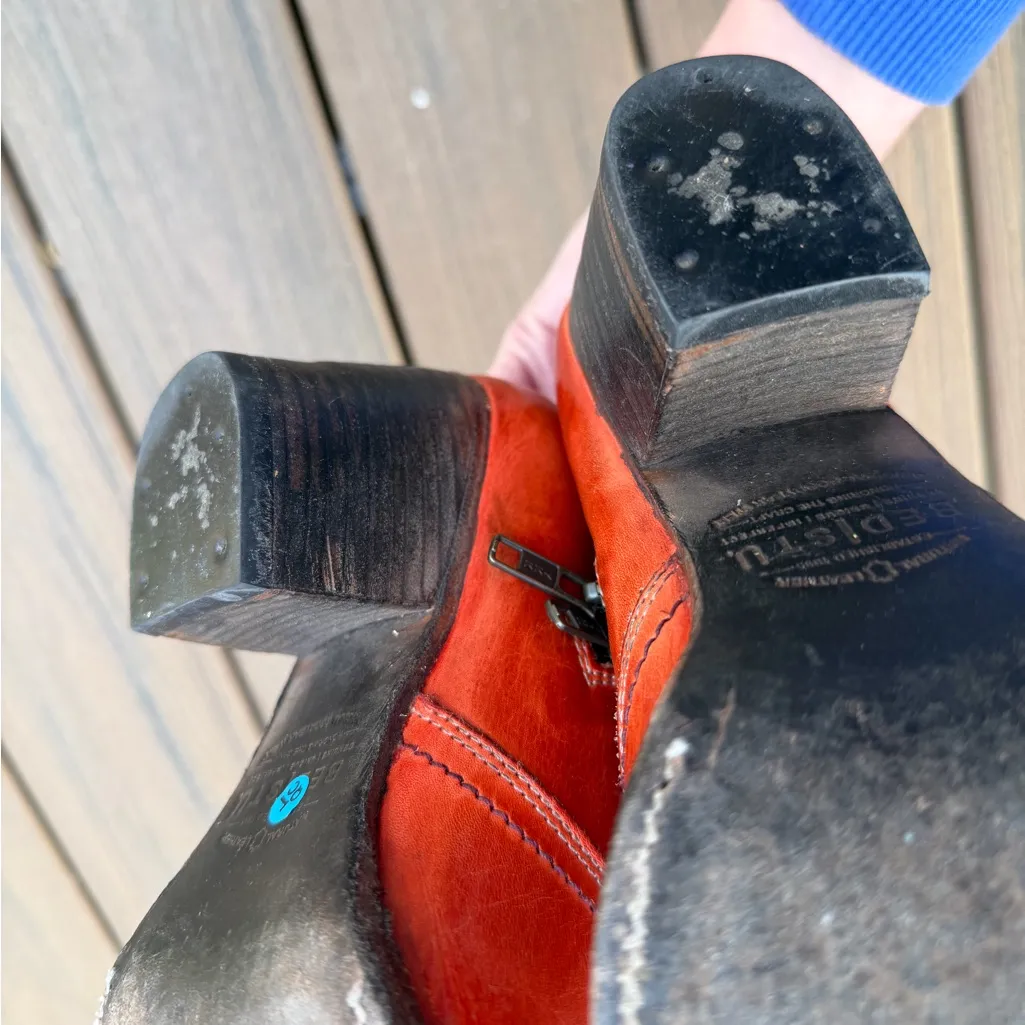 BED|STU Baila II Leather Western Ankle Boots Red Size 7.5 - Image 13