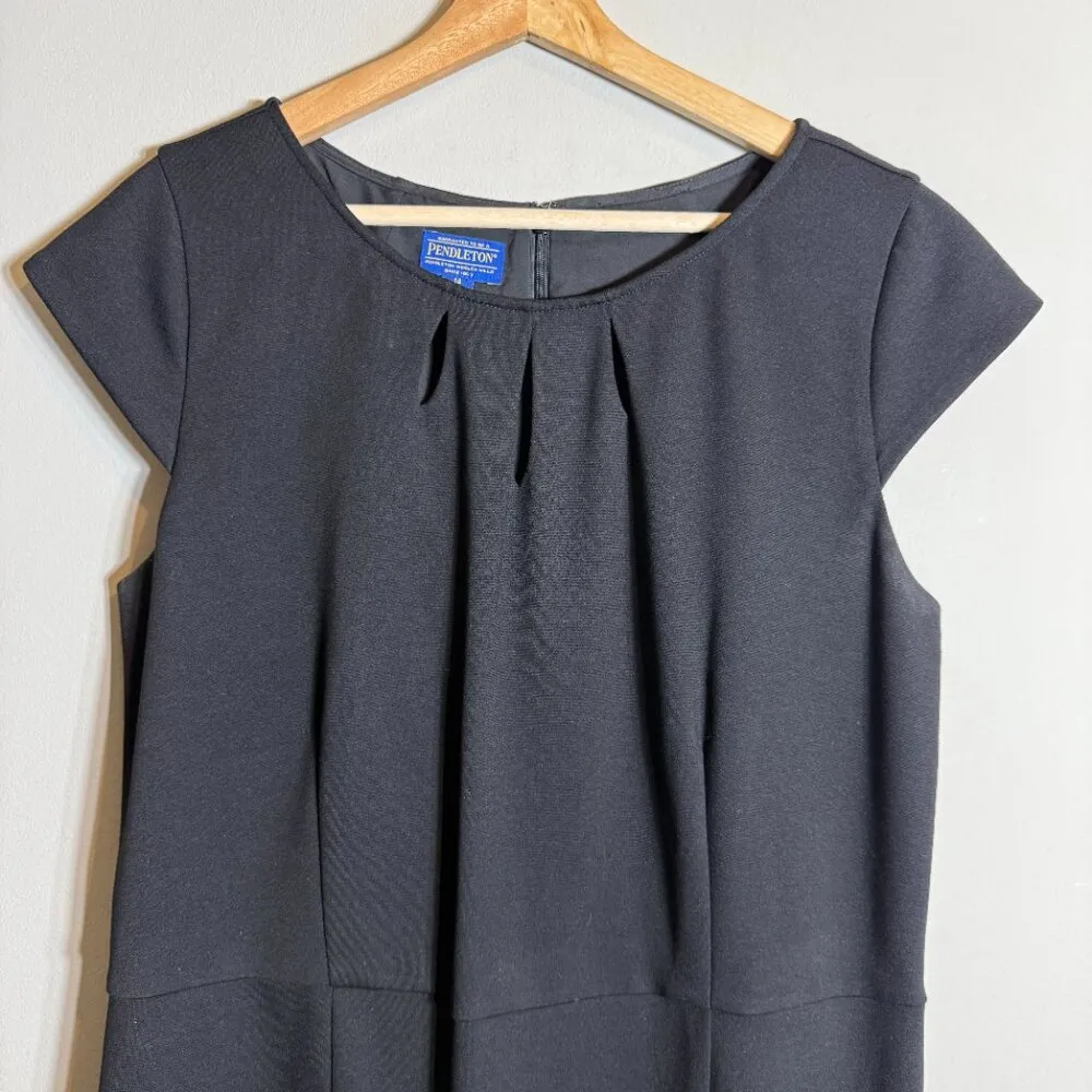 Pendleton Sheath Pencil Knee Length Dress Women's 14 Black Career Professional - Image 5