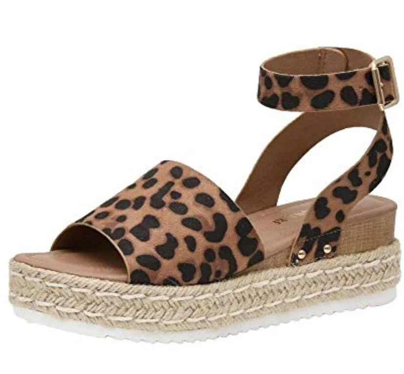 NWOT leopard cheetah print platform espadrille sandals Multi Size 9 - Image 3