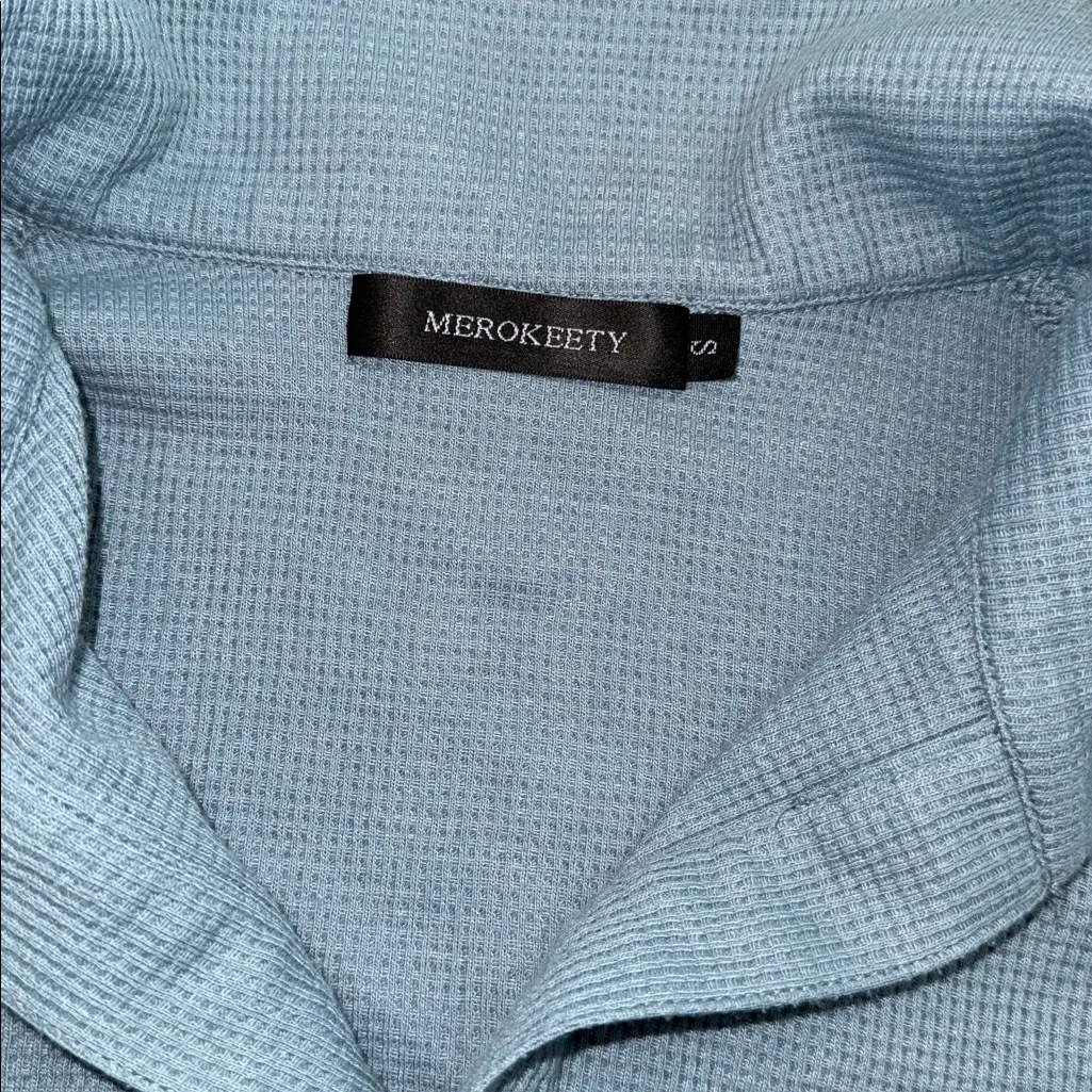 Light Blue Long Sleeve Top and Shorts Set - Image 2