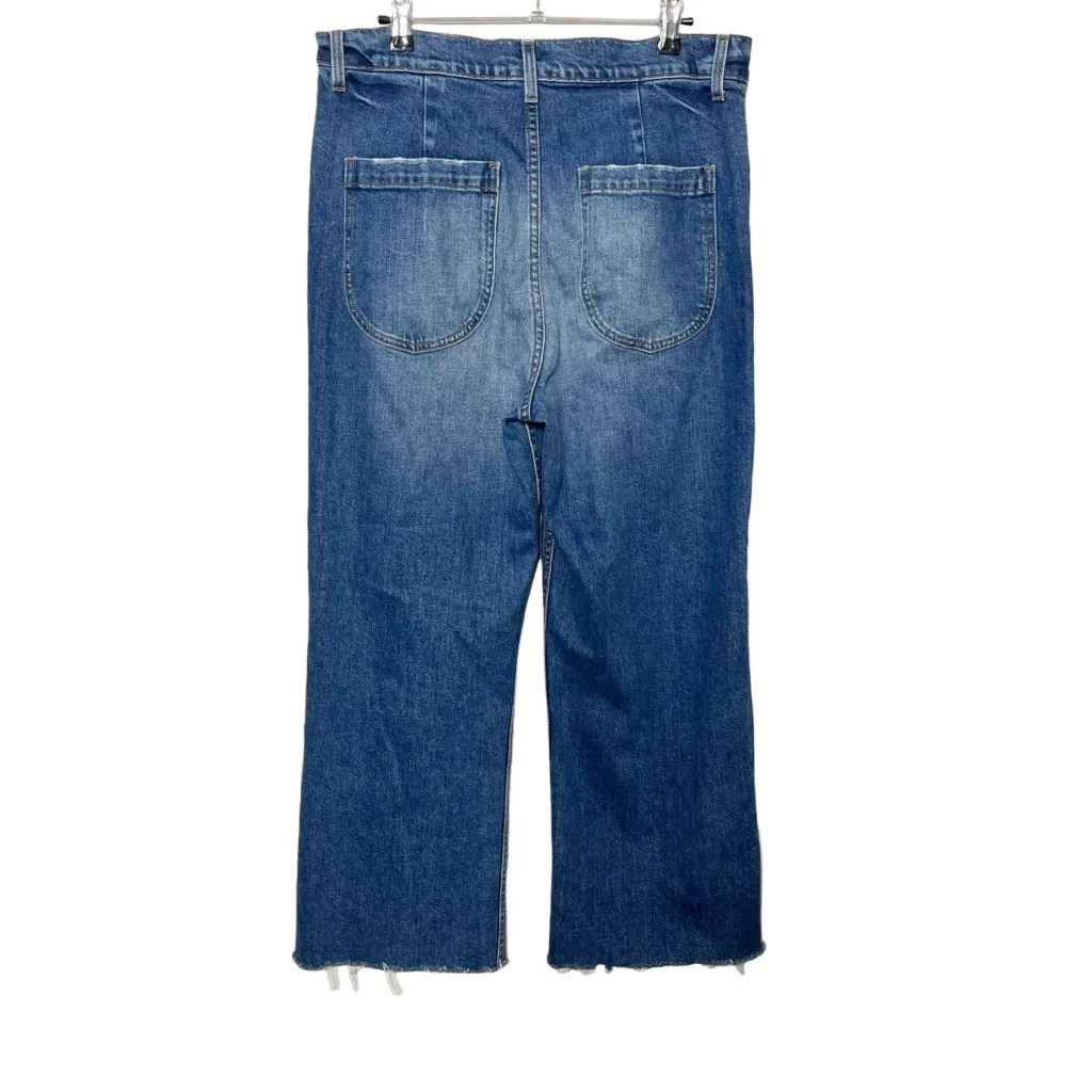 Doen Dronme High Rise Jeans Women’s 32 Blue Cropped Frayed Hem Organic Cotton - Image 6