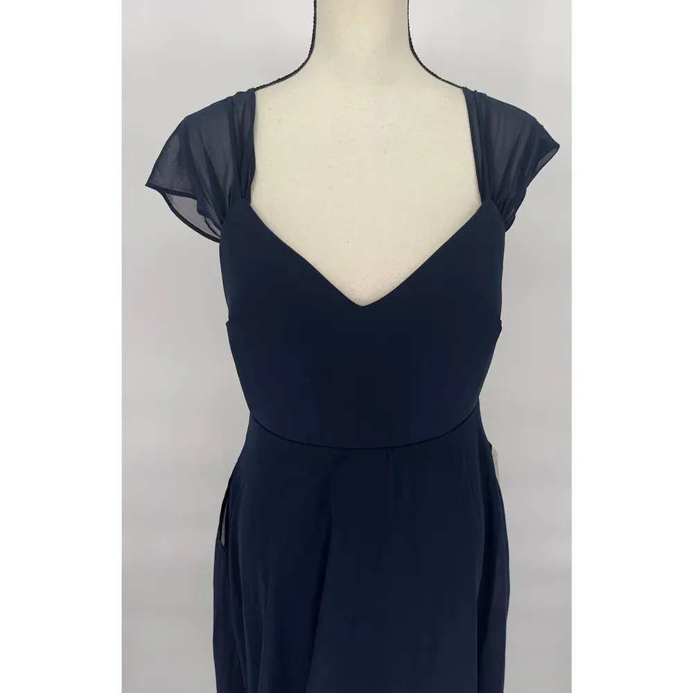 Birdy Grey women's Convertible Dress Devin Chiffon‎ Navy Size Medium - Image 6