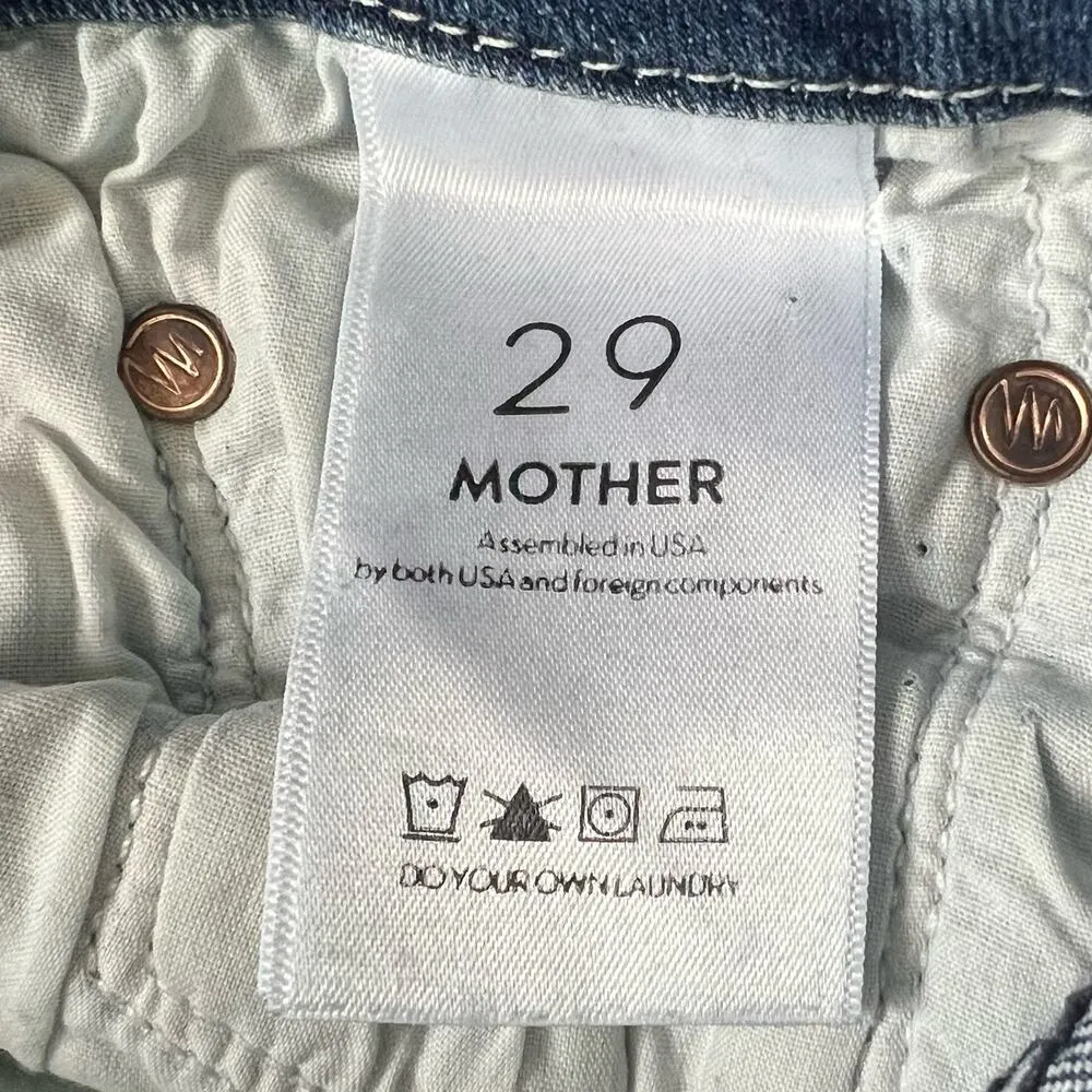 Mother High Waisted Looker Ankle Fray Just Like The Ones We Used To Know Jeans Blue Size 29 - Image 10