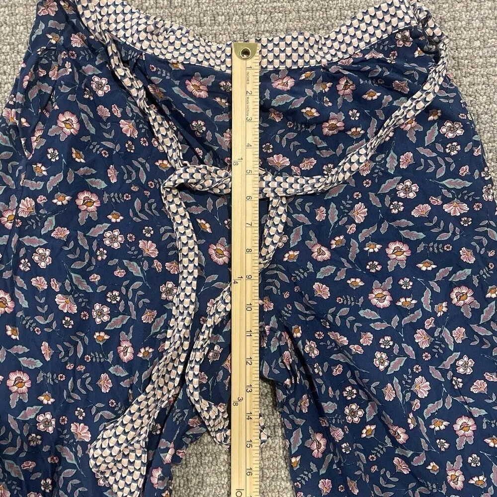 Matilda Jane Pants Womens Sz Small A Day Off Floral Loose Lounge Wide Leg Blue - Image 7