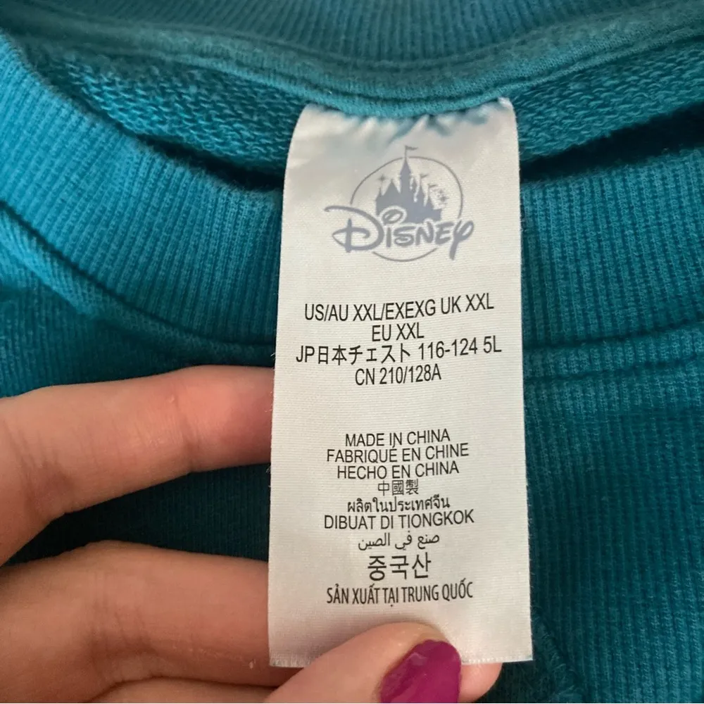 Walt Disney Parks Castle Theme Park Crewneck Sweatshirt Size XXL Blue - Image 3