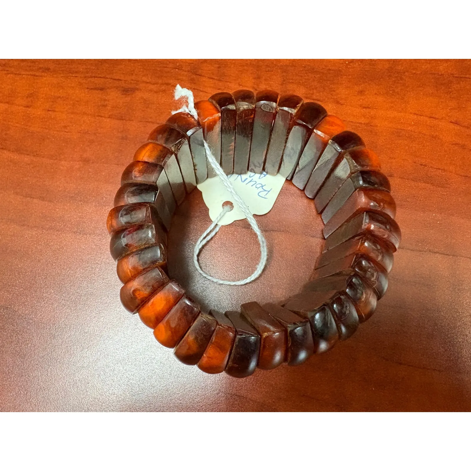 African Wood Cuff Bracelet Round Bangle Boho‎ Statement Jewelry Brown - Image 2