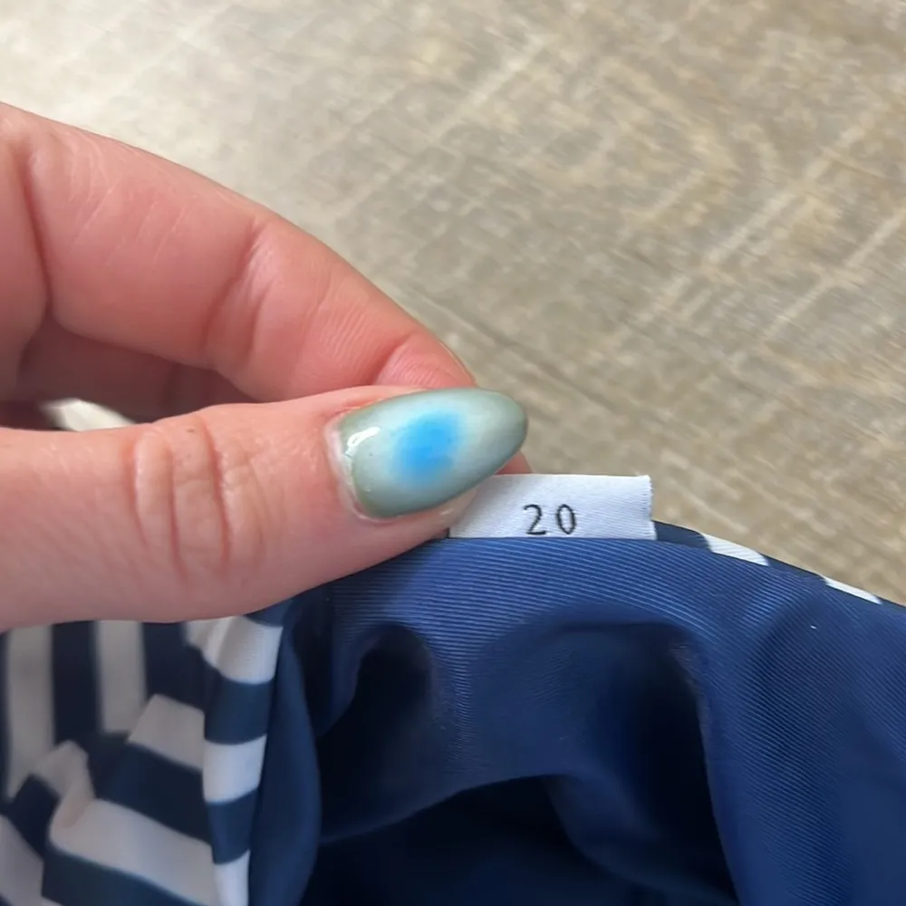 BAIIA Off The Shoulder Navy Striped One Piece Size 20 Blue - Image 4